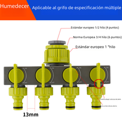 Garden Lawn European Water Tap 1-In-4 Outlet Divider