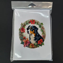 Appenzeller Sennenhund Christmas Flowers Greeting Cards Pack of 8